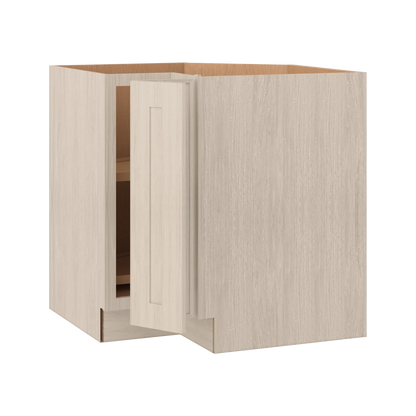 Ivory Elegant Craftsman Shaker LS33 base cabinet – open angle view, RTA kitchen cabinet