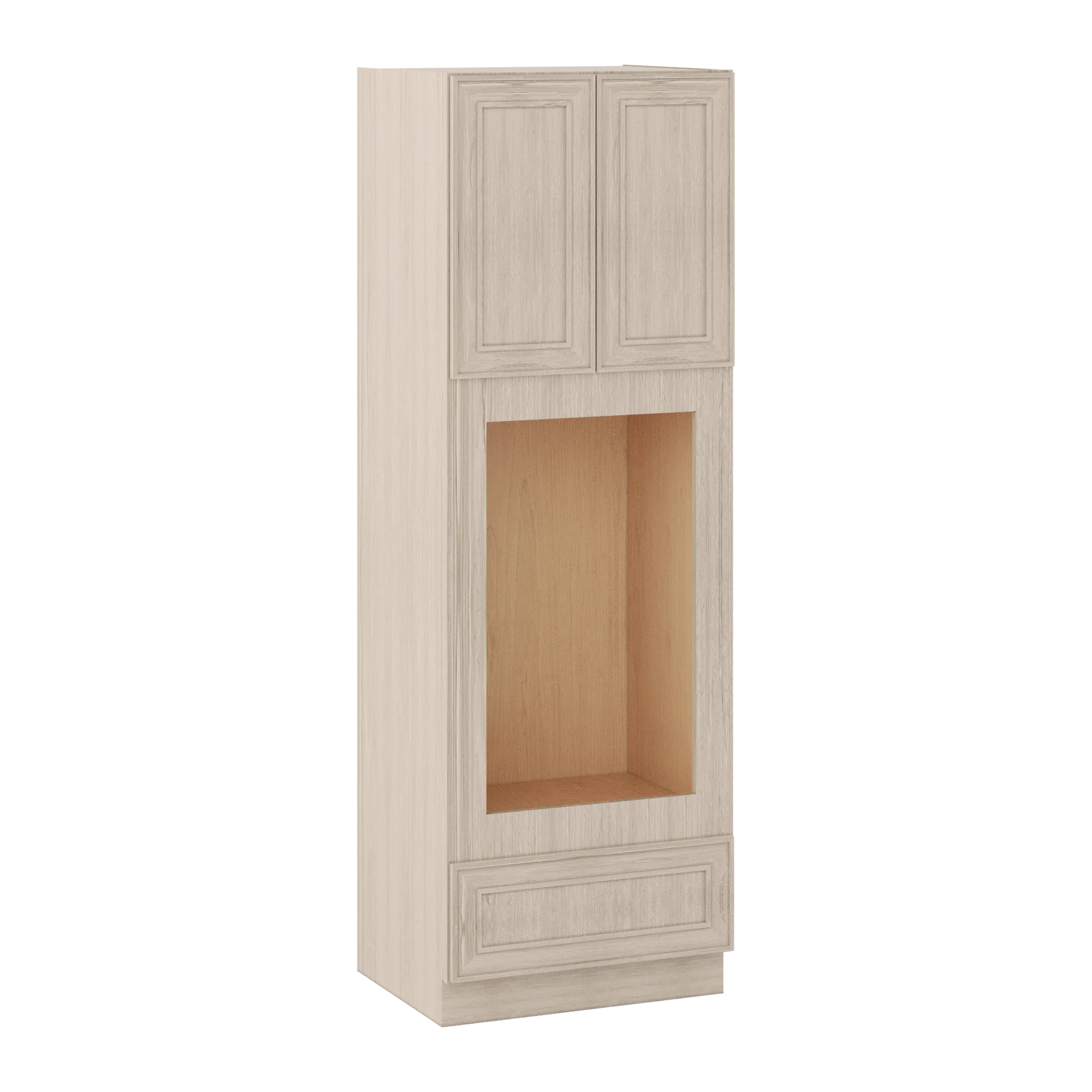 Ivory Elegant Craftsman Shaker OC3090U tall cabinet – close angle view, RTA kitchen cabinet