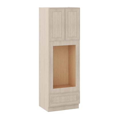 Ivory Elegant Craftsman Shaker OC3090U tall cabinet – close angle view, RTA kitchen cabinet
