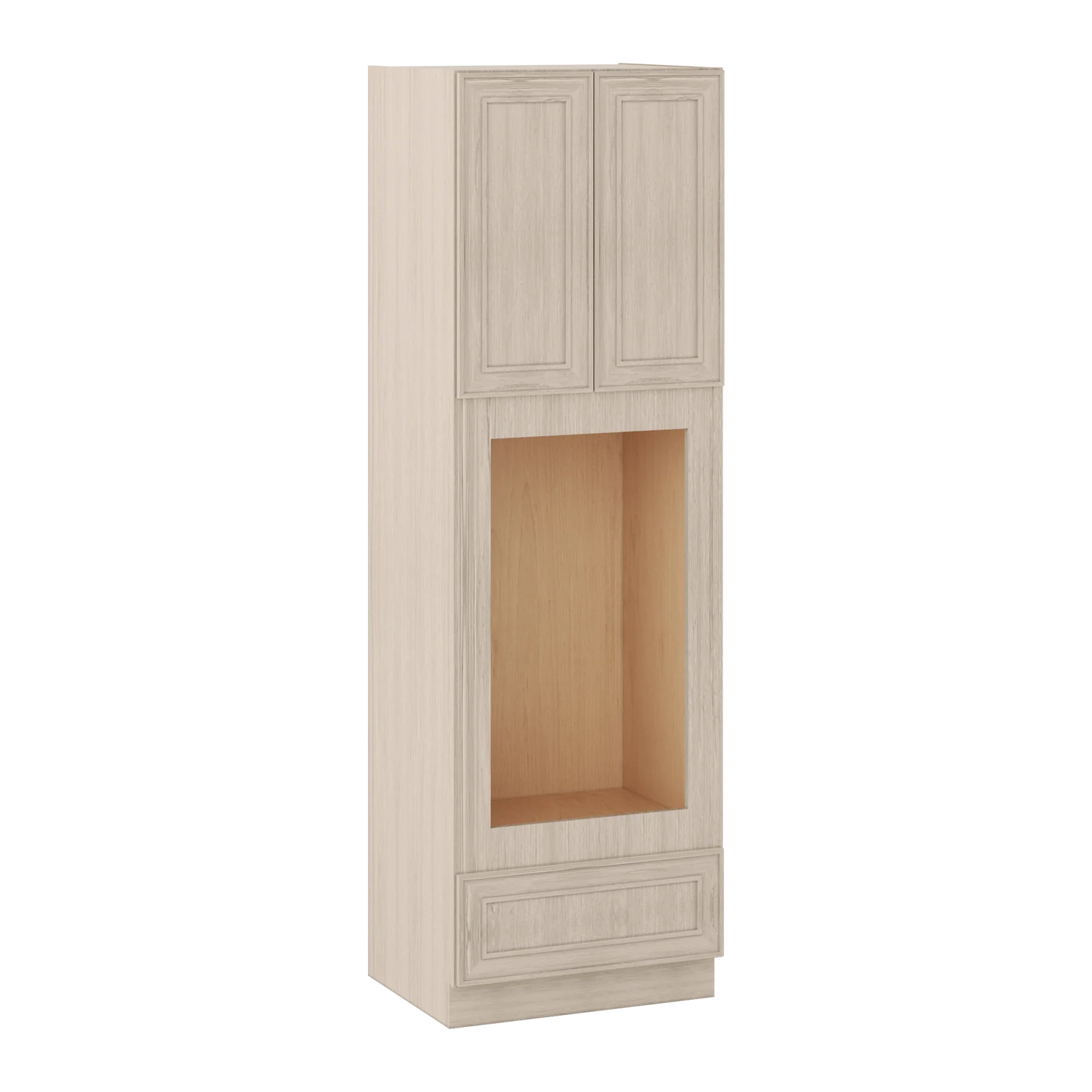Ivory Elegant Craftsman Shaker OC3684U tall cabinet – close angle view, RTA kitchen cabinet