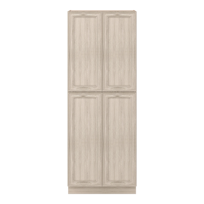 84" Tall Pantry 18", 24", 30" & 36" Wide Ivory Elegant Craftsman Shaker 1-1/4" Overlay Cabinet