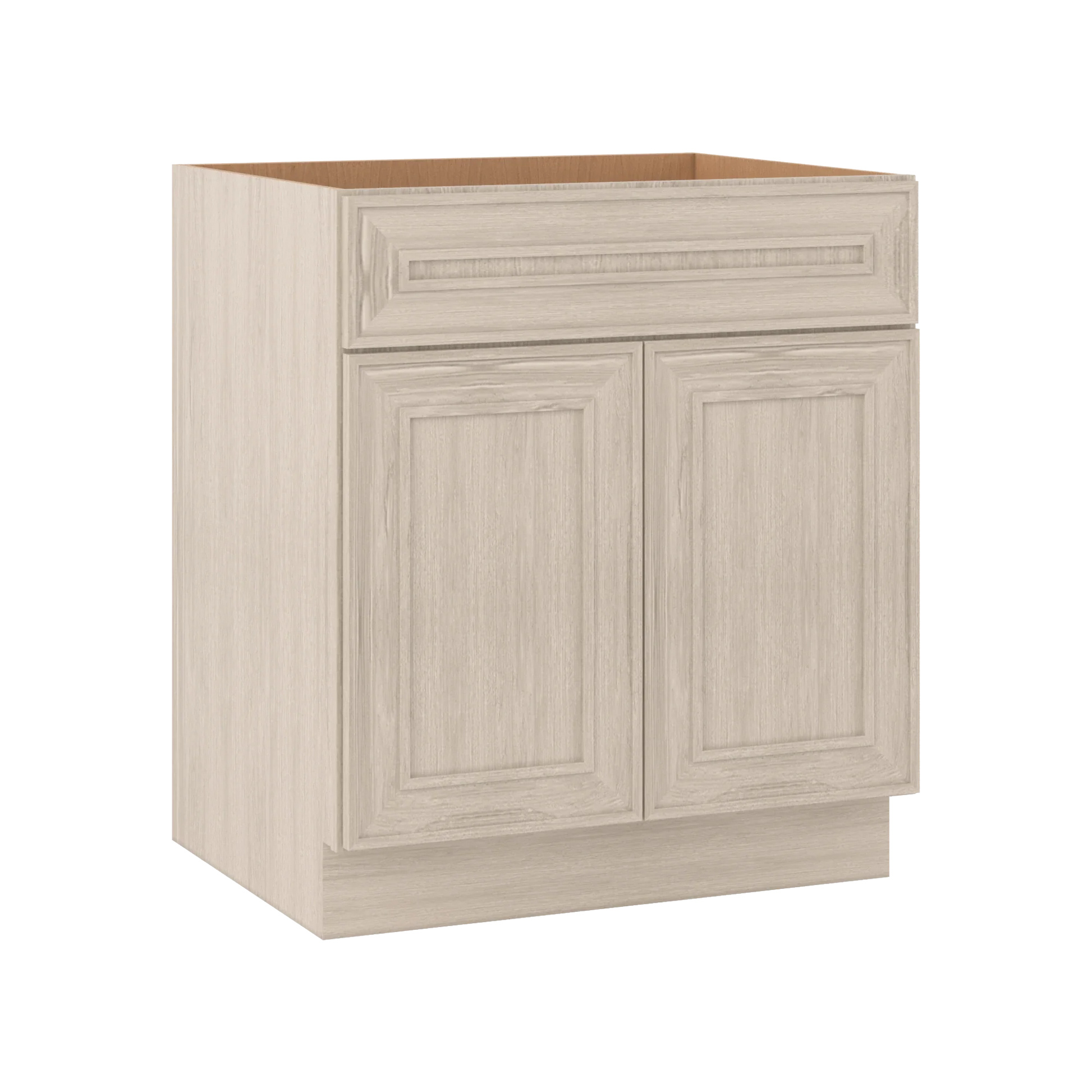 Ivory Elegant Craftsman Shaker SB30 base cabinet – close angle view, RTA kitchen cabinet