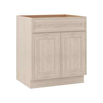 Ivory Elegant Craftsman Shaker SB30 base cabinet – close angle view, RTA kitchen cabinet