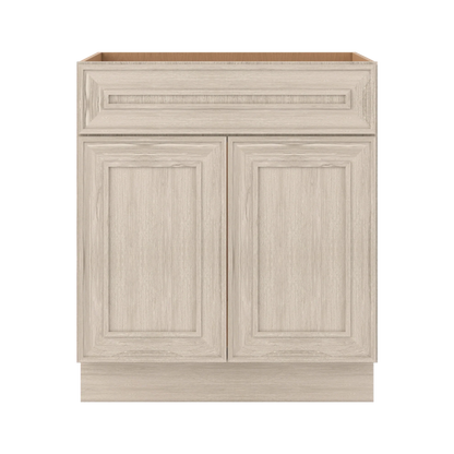 Ivory Elegant Craftsman Shaker SB30 base cabinet – close front view, RTA kitchen cabinet