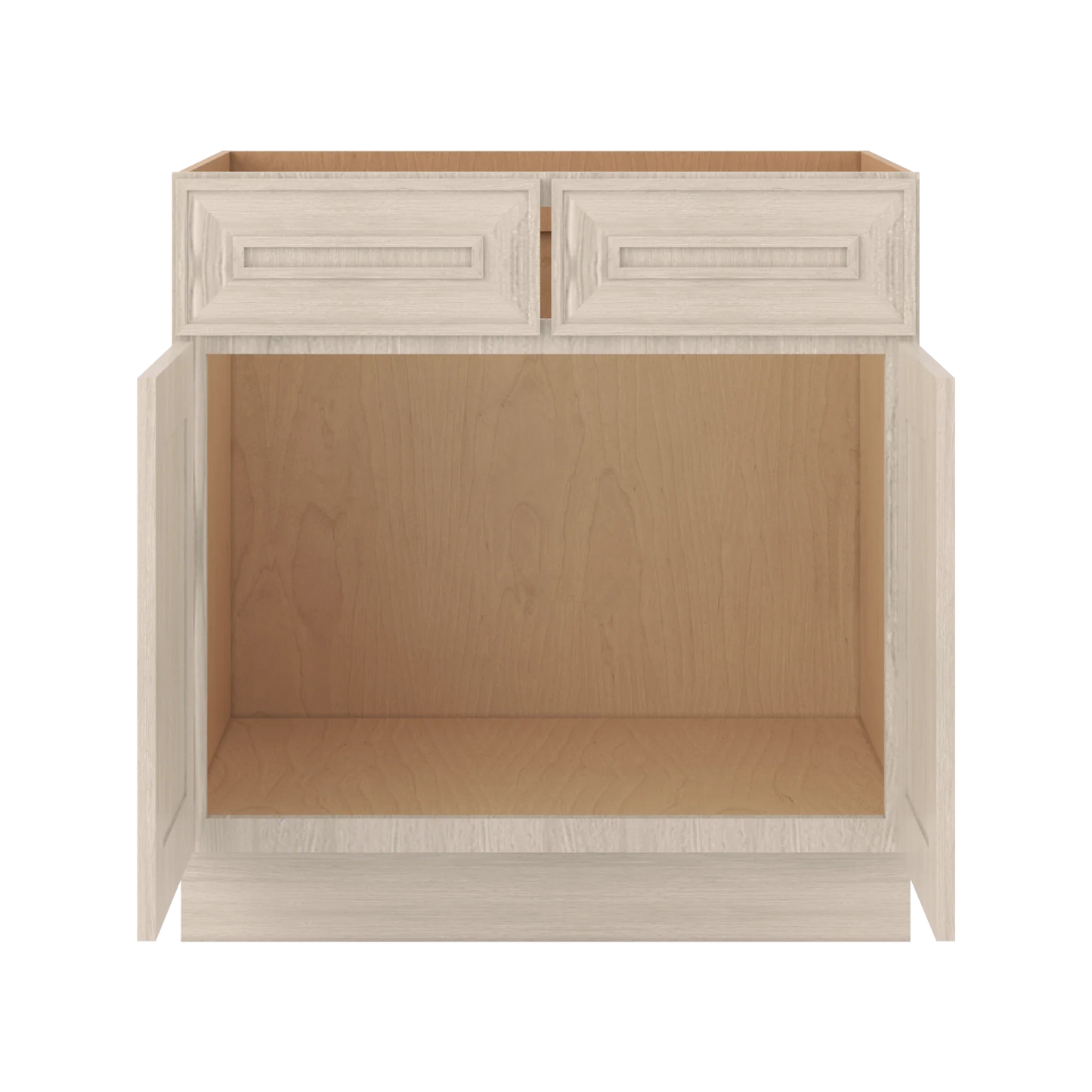 Ivory Elegant Craftsman Shaker SB33 base cabinet – open front view, RTA kitchen cabinet