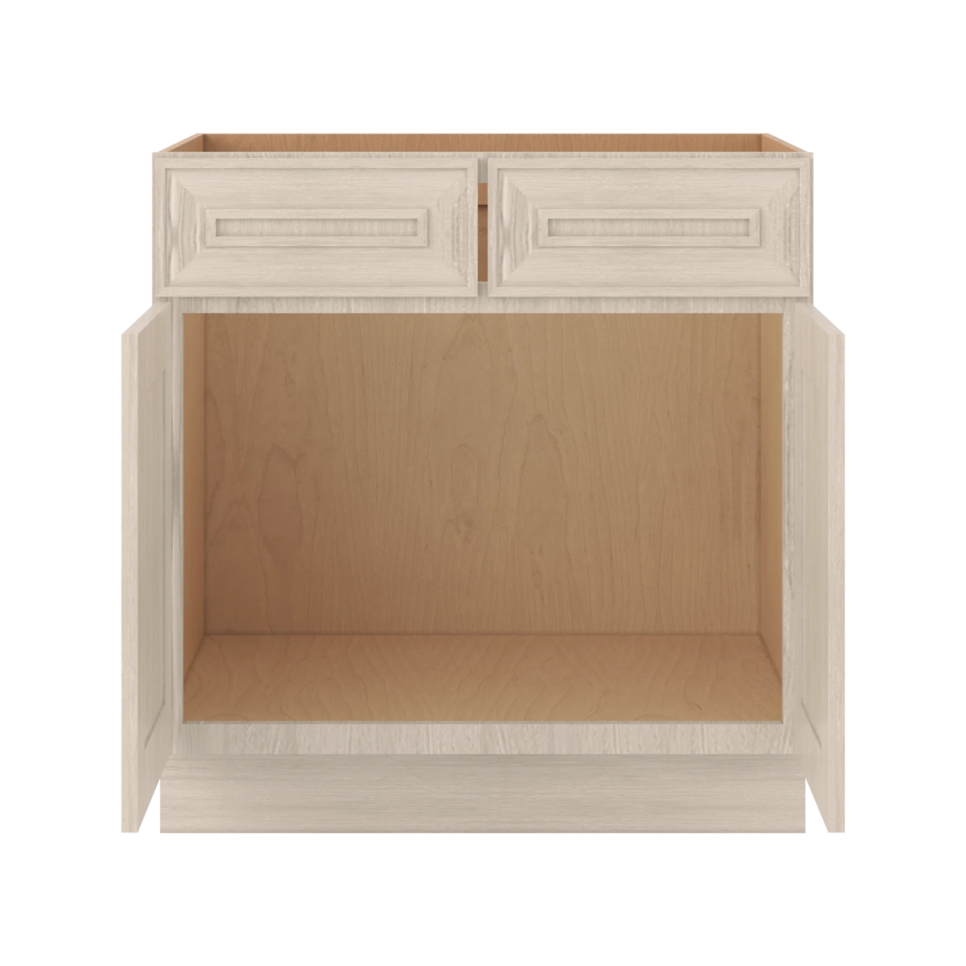 Ivory Elegant Craftsman Shaker SB33 base cabinet – open front view, RTA kitchen cabinet