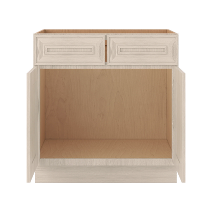 Ivory Elegant Craftsman Shaker SB33 base cabinet – open front view, RTA kitchen cabinet