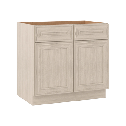 Ivory Elegant Craftsman Shaker SB36 base cabinet – close angle view, RTA kitchen cabinet
