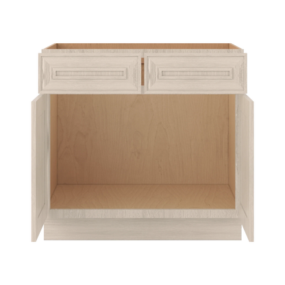 Ivory Elegant Craftsman Shaker SB36 base cabinet – open front view, RTA kitchen cabinet