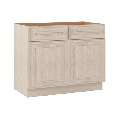 Ivory Elegant Craftsman Shaker SB42 base cabinet – close angle view, RTA kitchen cabinet