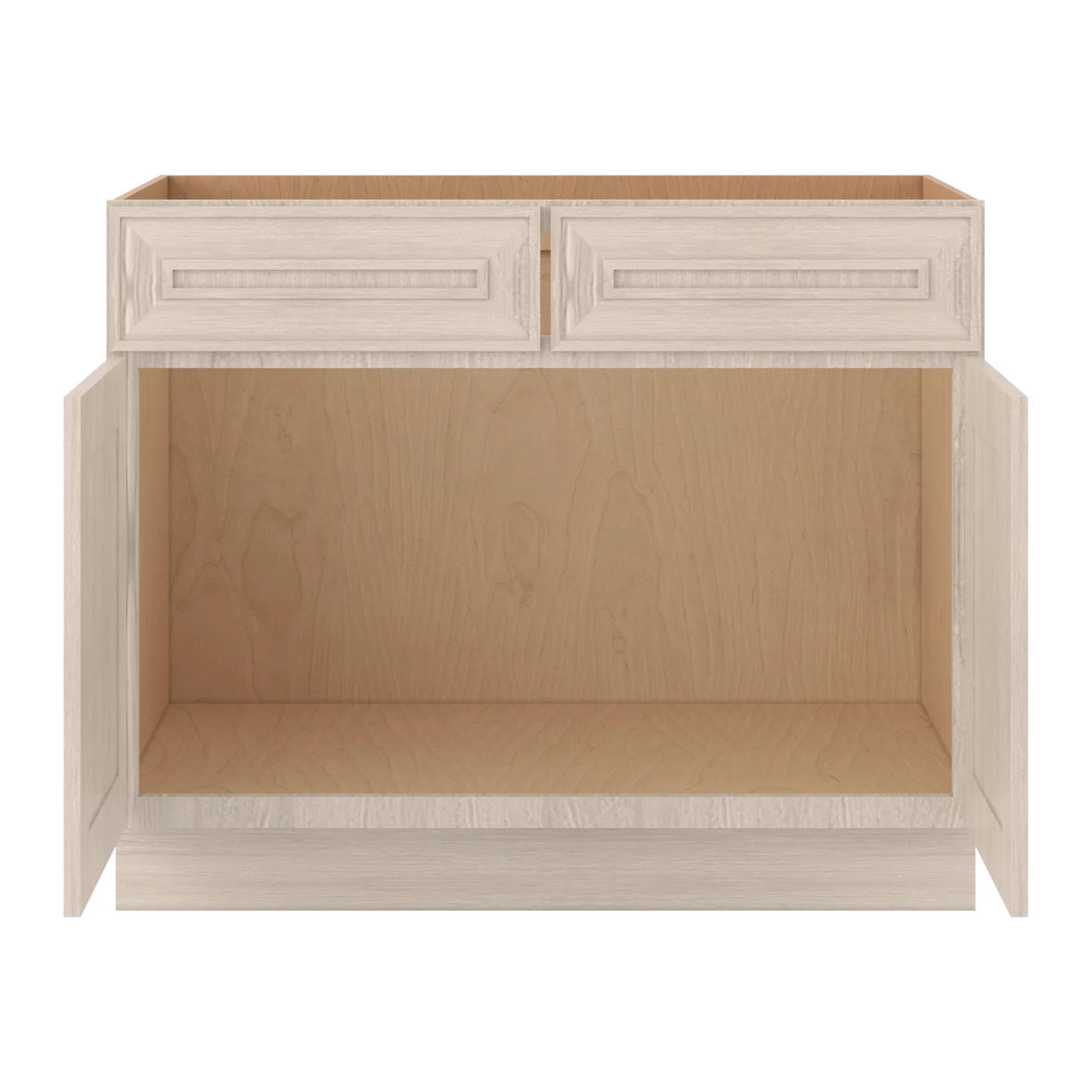 Ivory Elegant Craftsman Shaker SB42 base cabinet – open front view, RTA kitchen cabinet