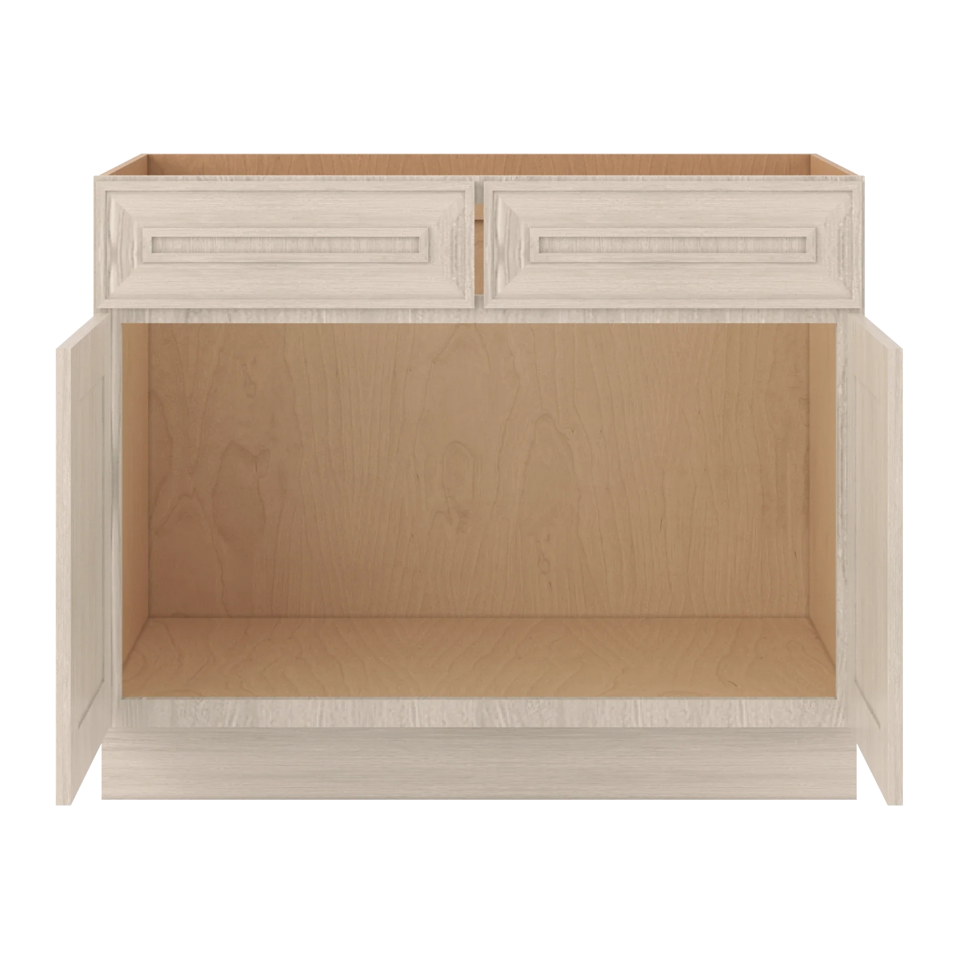 Ivory Elegant Craftsman Shaker SB42 base cabinet – open front view, RTA kitchen cabinet
