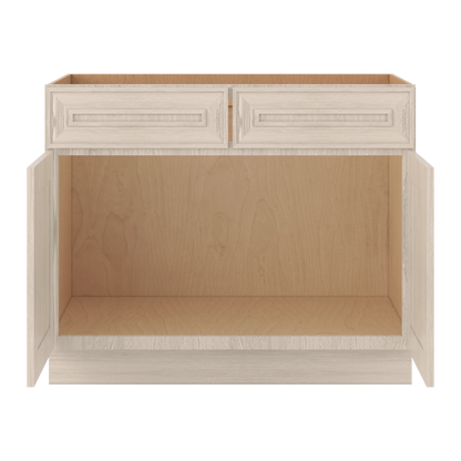 Ivory Elegant Craftsman Shaker SB42 base cabinet – open front view, RTA kitchen cabinet