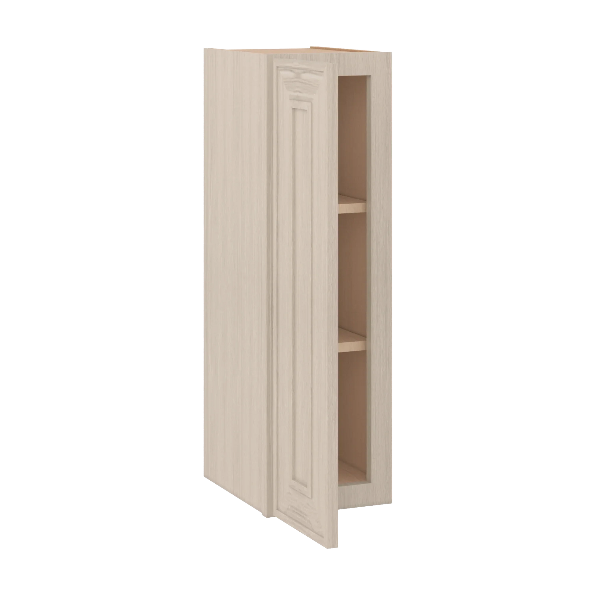 Ivory Elegant Craftsman Shaker W0930 wall cabinet – open angle view, RTA kitchen cabinet