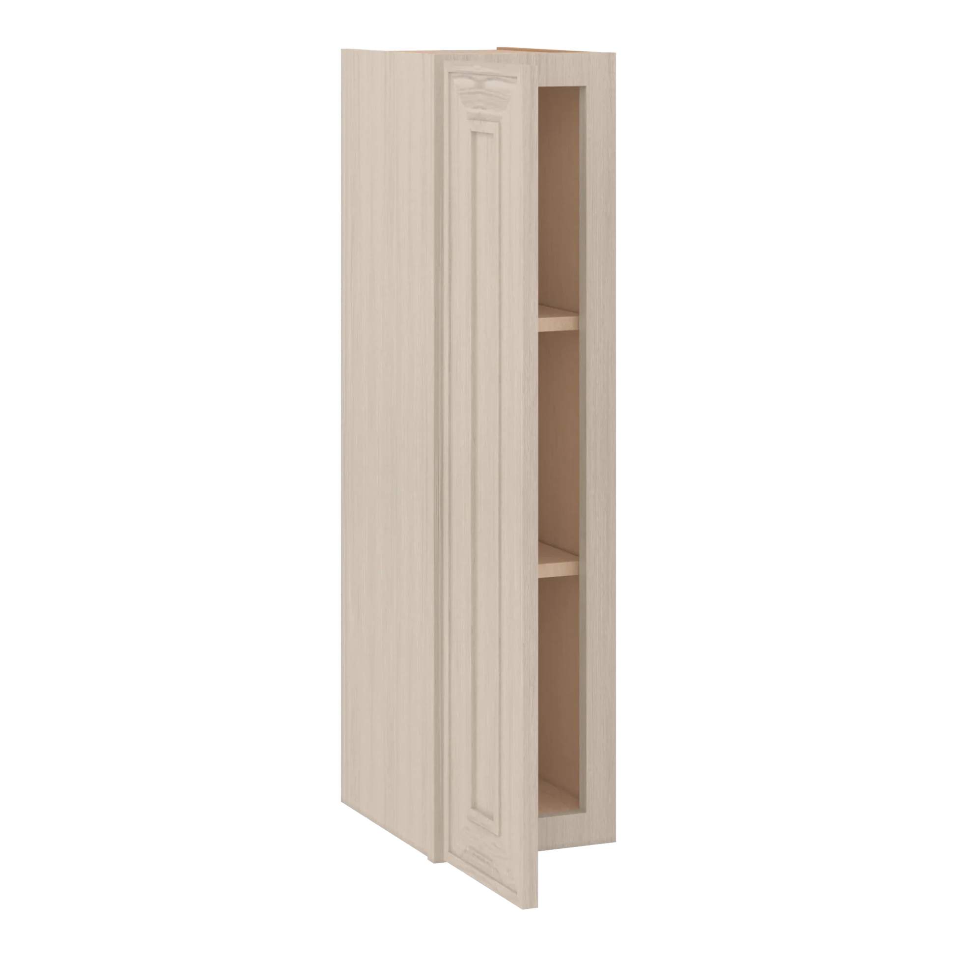 Ivory Elegant Craftsman Shaker W0936 wall cabinet – open angle view, RTA kitchen cabinet