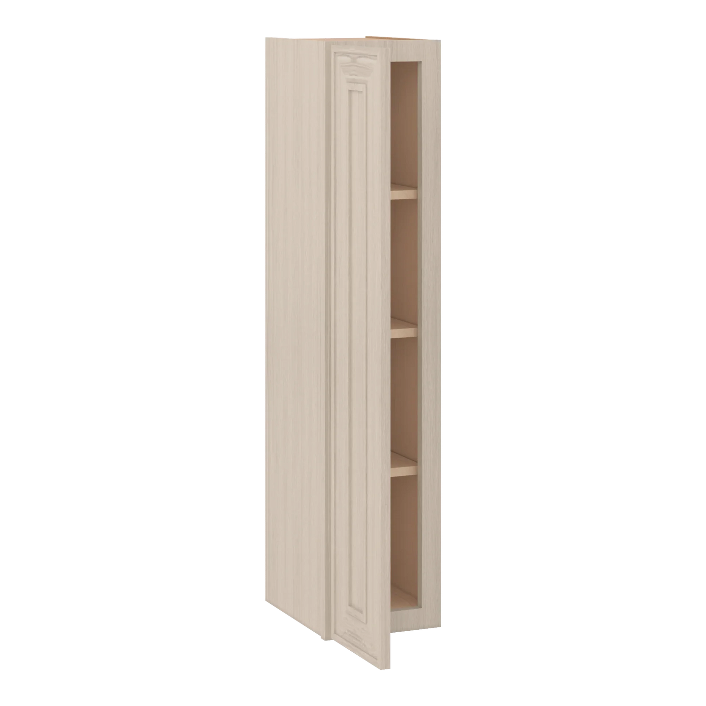 Ivory Elegant Craftsman Shaker W0942 wall cabinet – open angle view, RTA kitchen cabinet