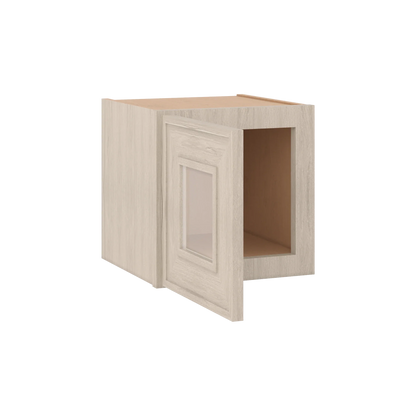 Ivory Elegant Craftsman Shaker W1212GD wall cabinet – open angle view, RTA kitchen cabinet