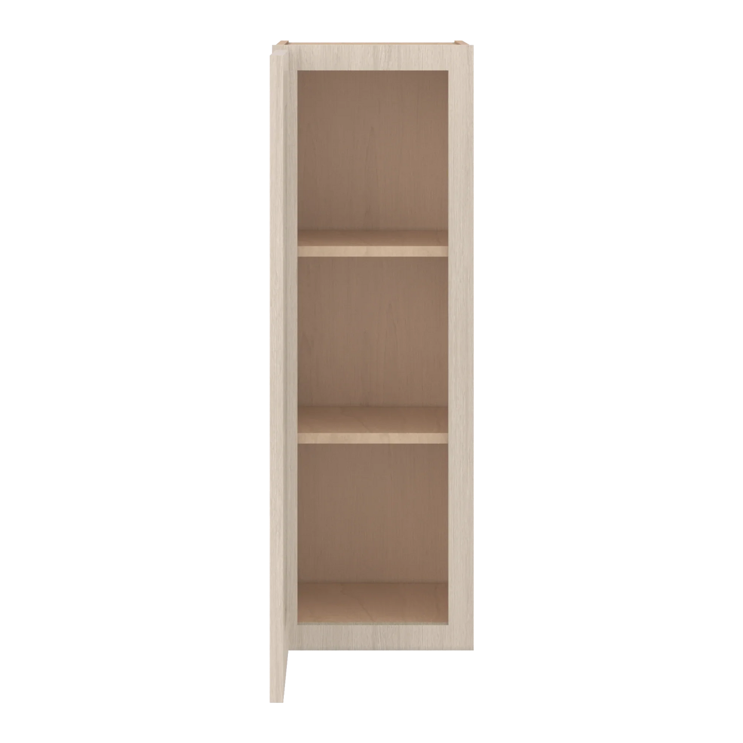 Ivory Elegant Craftsman Shaker W1236 wall cabinet – open front view, RTA kitchen cabinet