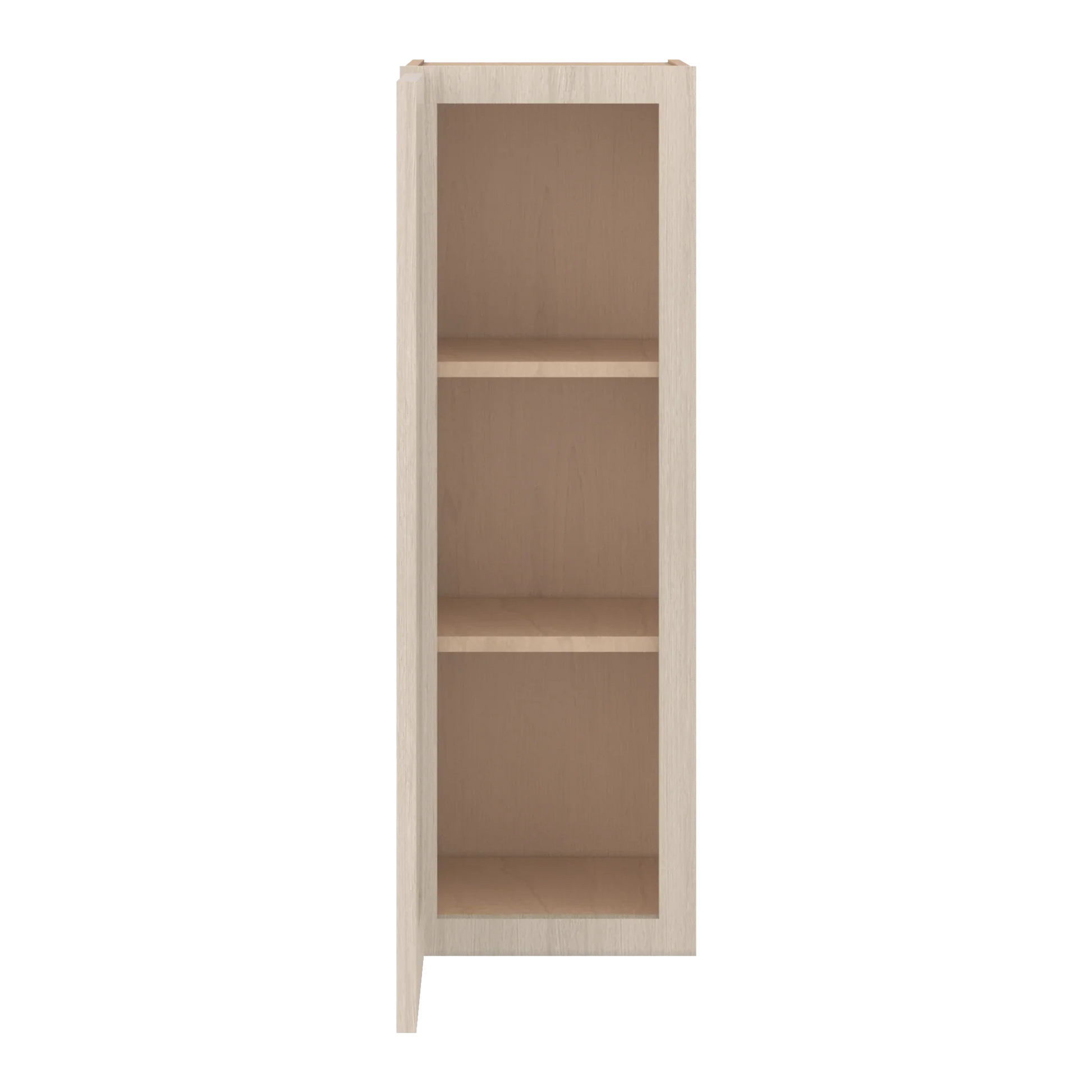 Ivory Elegant Craftsman Shaker W1236 wall cabinet – open front view, RTA kitchen cabinet