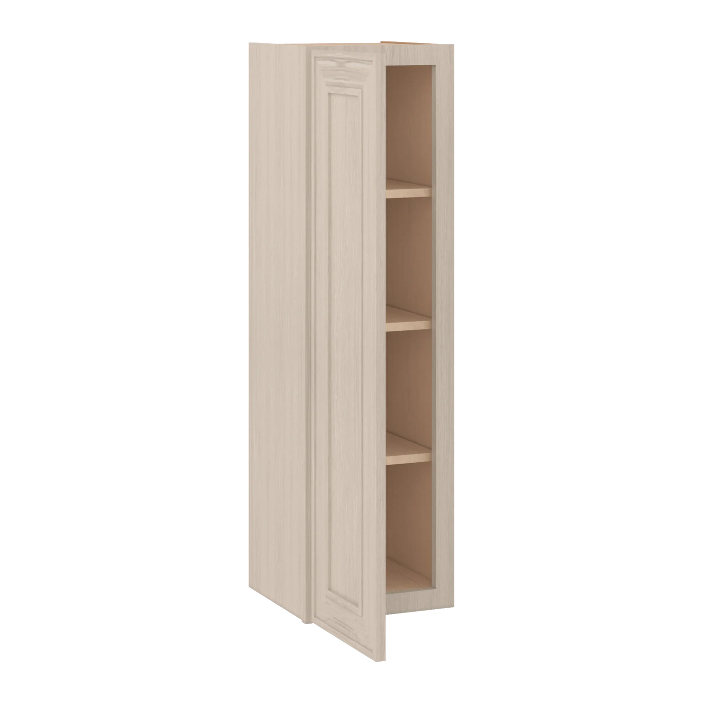 Ivory Elegant Craftsman Shaker W1242 wall cabinet – open angle view, RTA kitchen cabinet