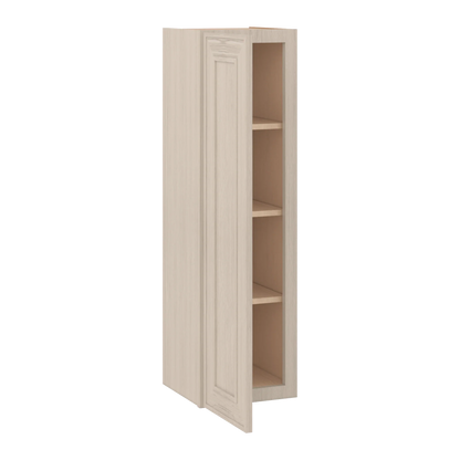 Ivory Elegant Craftsman Shaker W1242 wall cabinet – open angle view, RTA kitchen cabinet