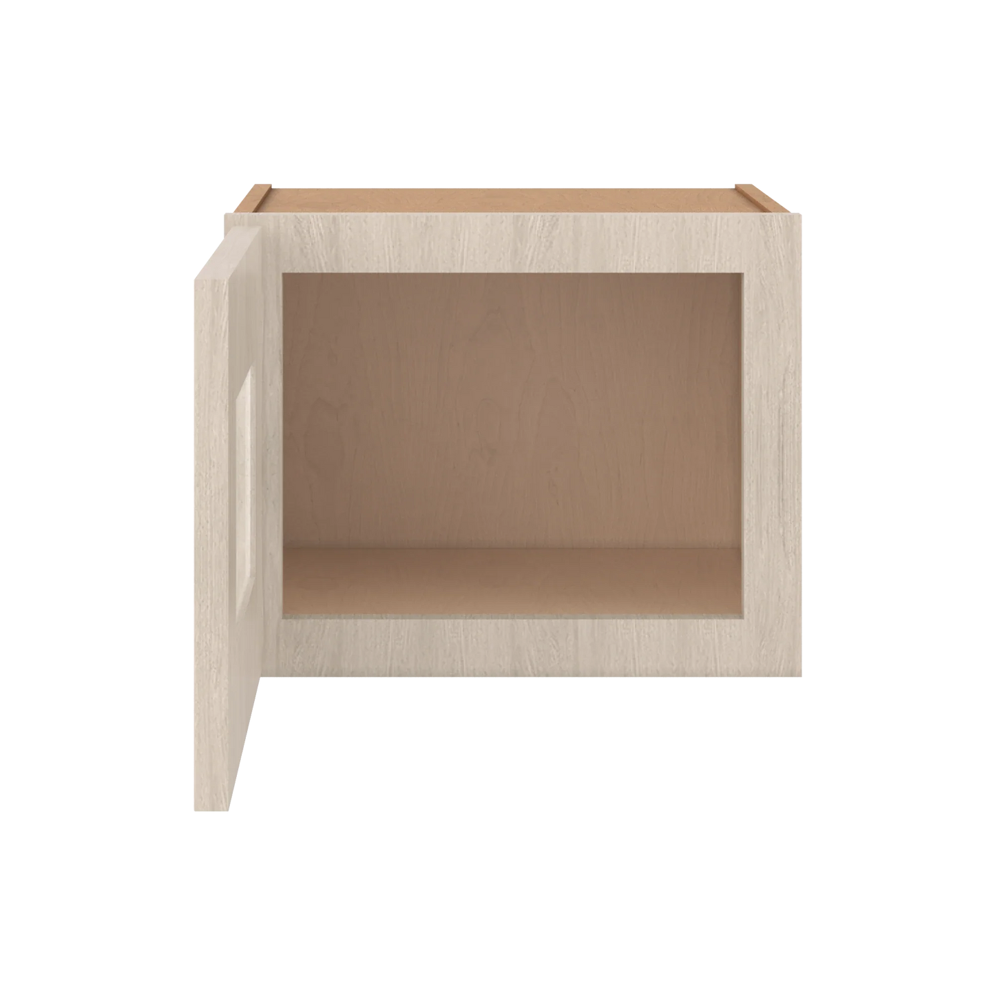 Ivory Elegant Craftsman Shaker W1512GD wall cabinet – open front view, RTA kitchen cabinet