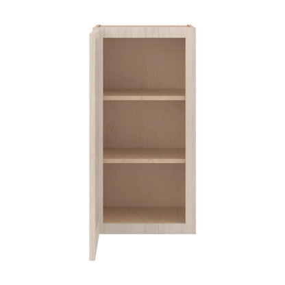 Ivory Elegant Craftsman Shaker W1530 wall cabinet – open front view, RTA kitchen cabinet