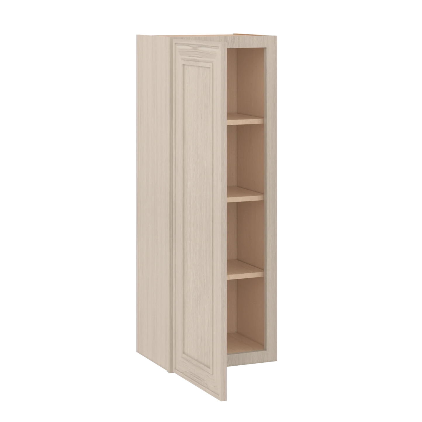 Ivory Elegant Craftsman Shaker W1542 wall cabinet – open angle view, RTA kitchen cabinet