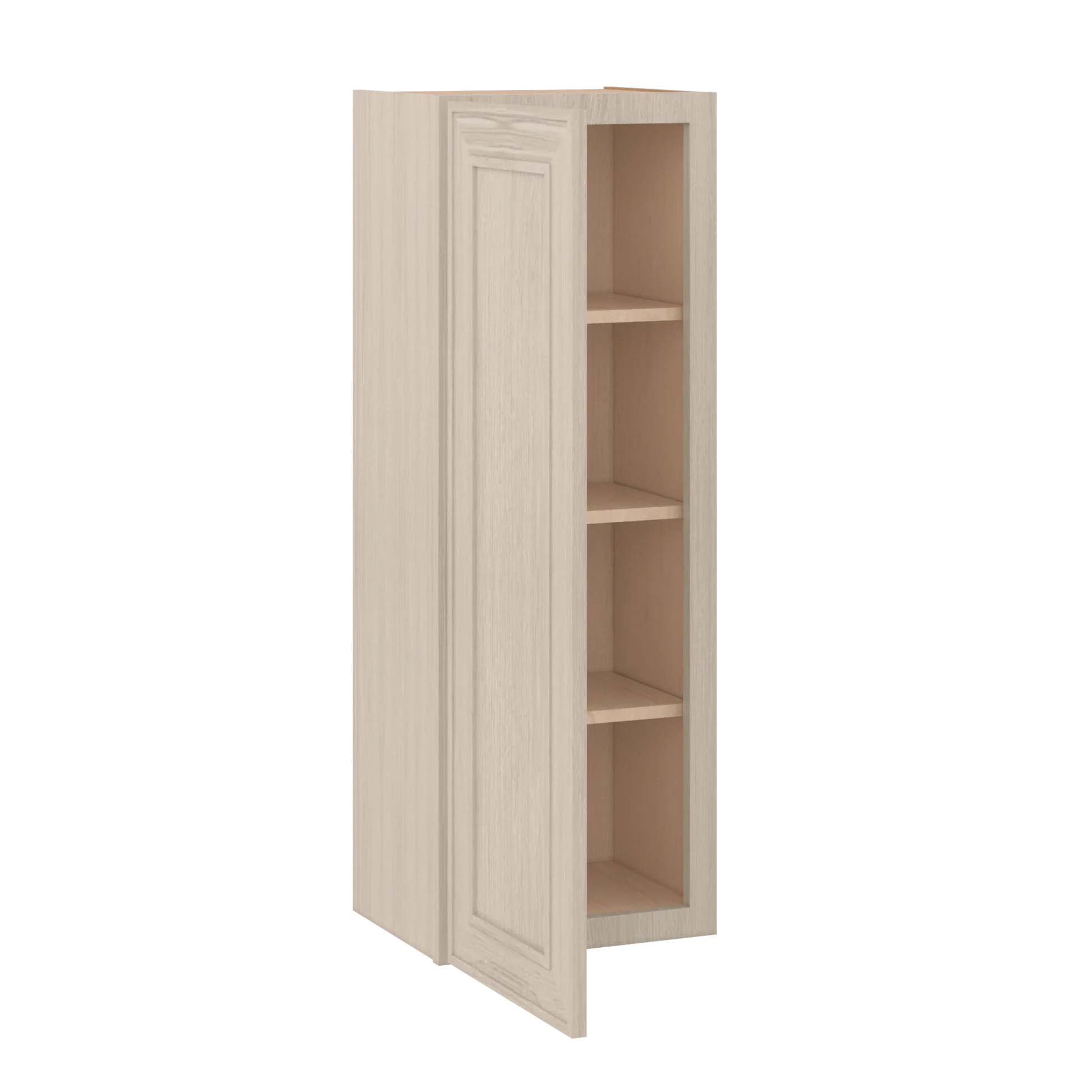 Ivory Elegant Craftsman Shaker W1542 wall cabinet – open angle view, RTA kitchen cabinet
