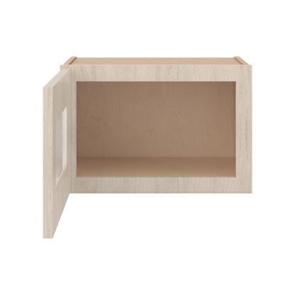 Ivory Elegant Craftsman Shaker W1812GD wall cabinet – open front view, RTA kitchen cabinet