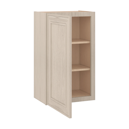 Ivory Elegant Craftsman Shaker W1830 wall cabinet – open angle view, RTA kitchen cabinet