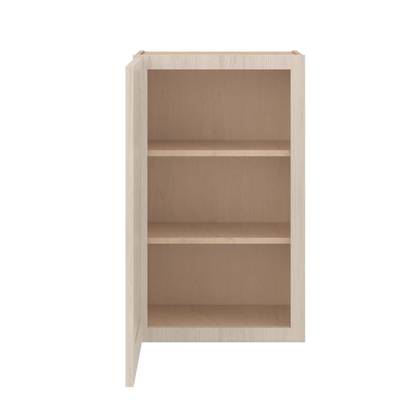 Ivory Elegant Craftsman Shaker W1830 wall cabinet – open front view, RTA kitchen cabinet