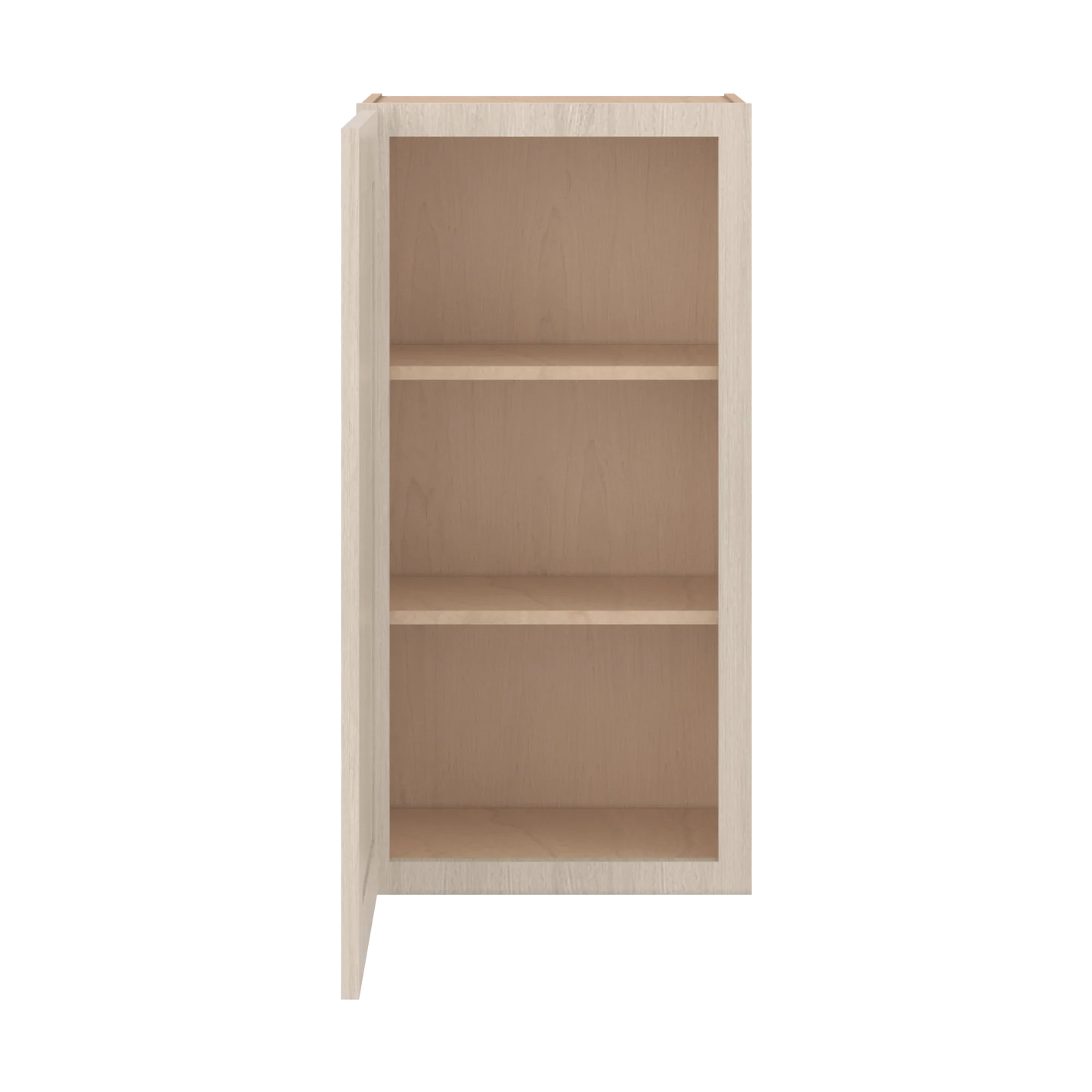 Ivory Elegant Craftsman Shaker W1836 wall cabinet – open front view, RTA kitchen cabinet