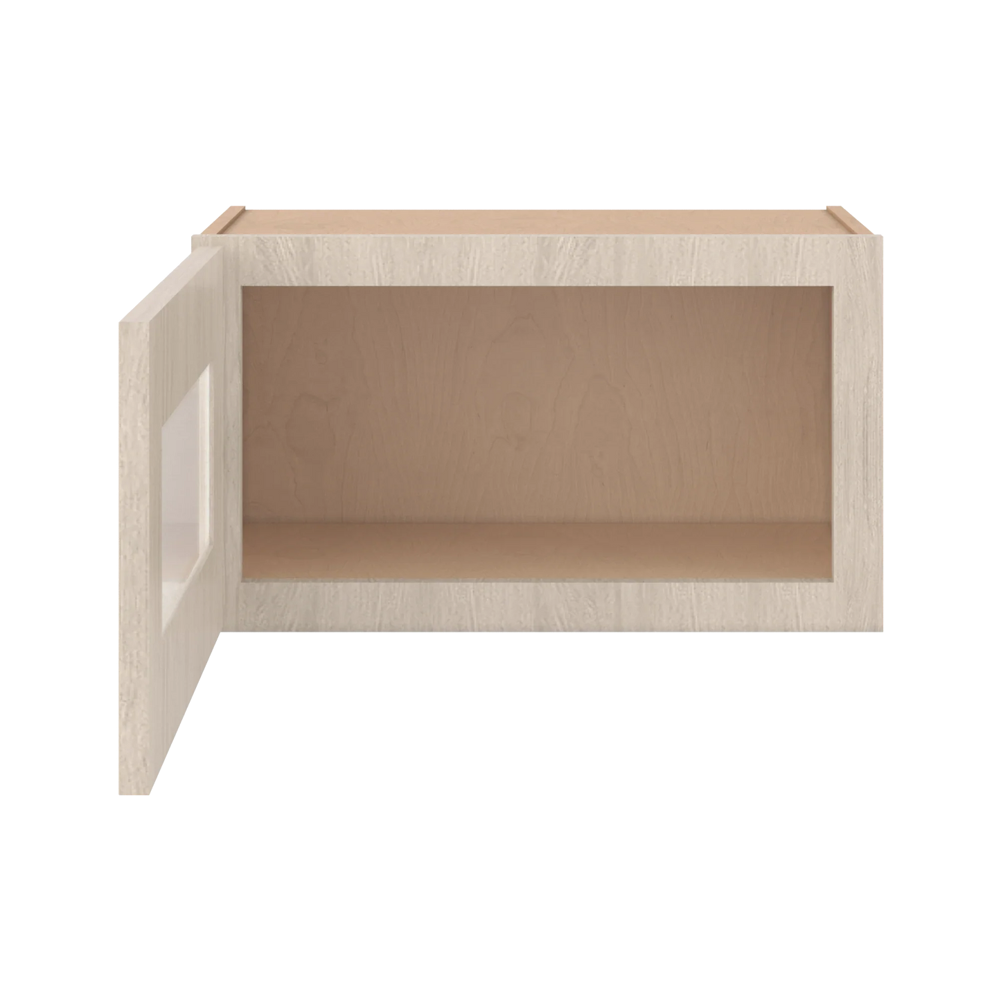 Ivory Elegant Craftsman Shaker W2112GD wall cabinet – open front view, RTA kitchen cabinet