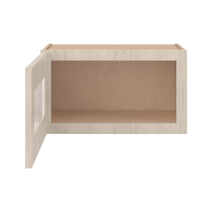 Ivory Elegant Craftsman Shaker W2112GD wall cabinet – open front view, RTA kitchen cabinet