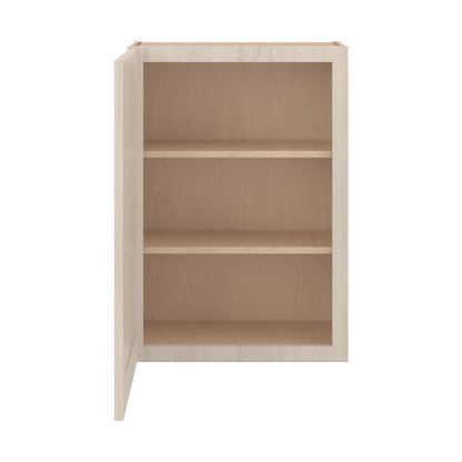 Ivory Elegant Craftsman Shaker W2130 wall cabinet – open front view, RTA kitchen cabinet