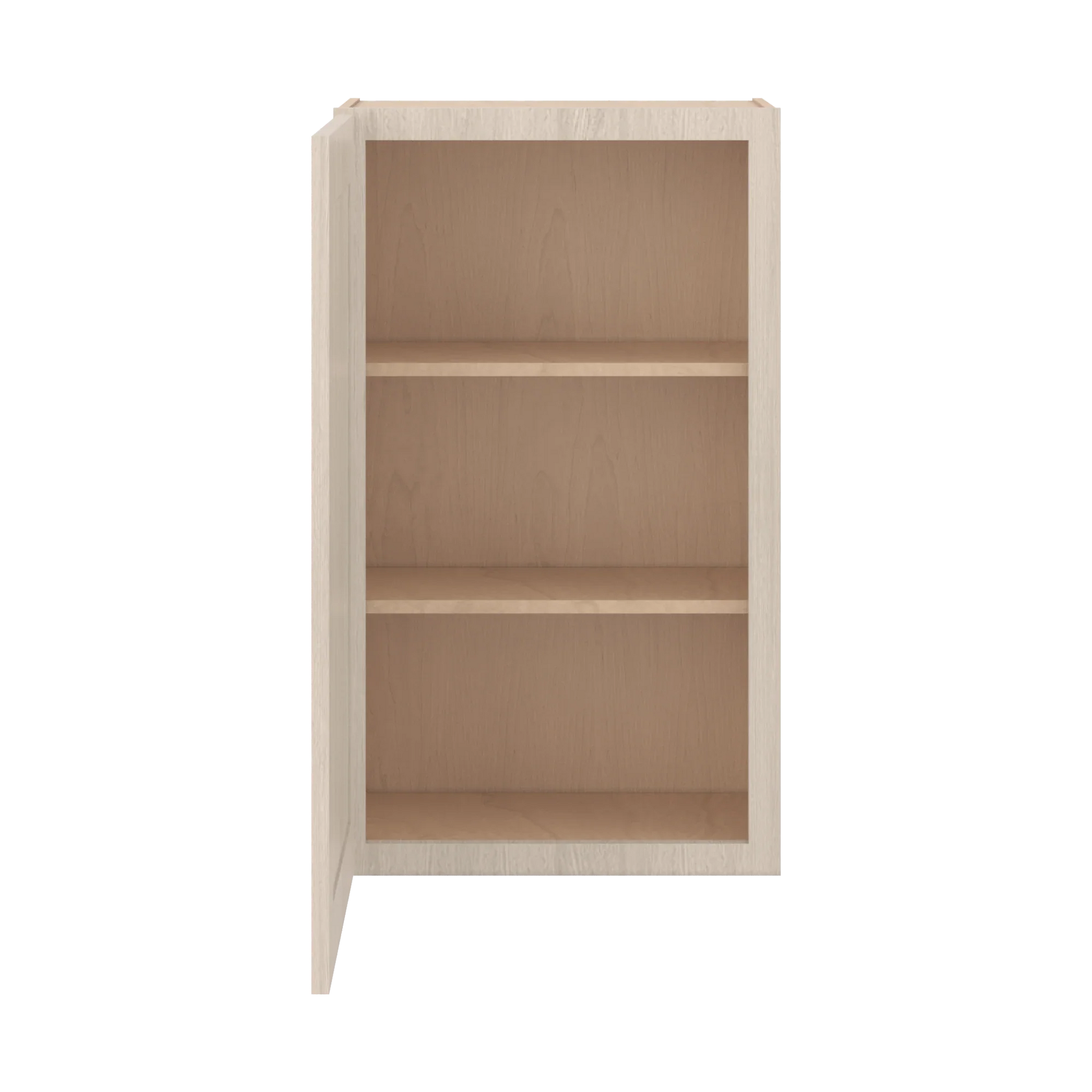 Ivory Elegant Craftsman Shaker W2136 wall cabinet – open front view, RTA kitchen cabinet