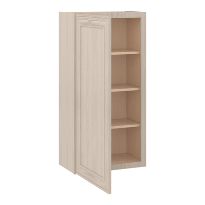 Ivory Elegant Craftsman Shaker W2142 wall cabinet – open angle view, RTA kitchen cabinet