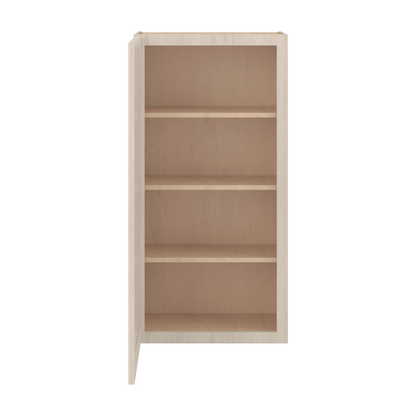 Ivory Elegant Craftsman Shaker W2142 wall cabinet – open front view, RTA kitchen cabinet