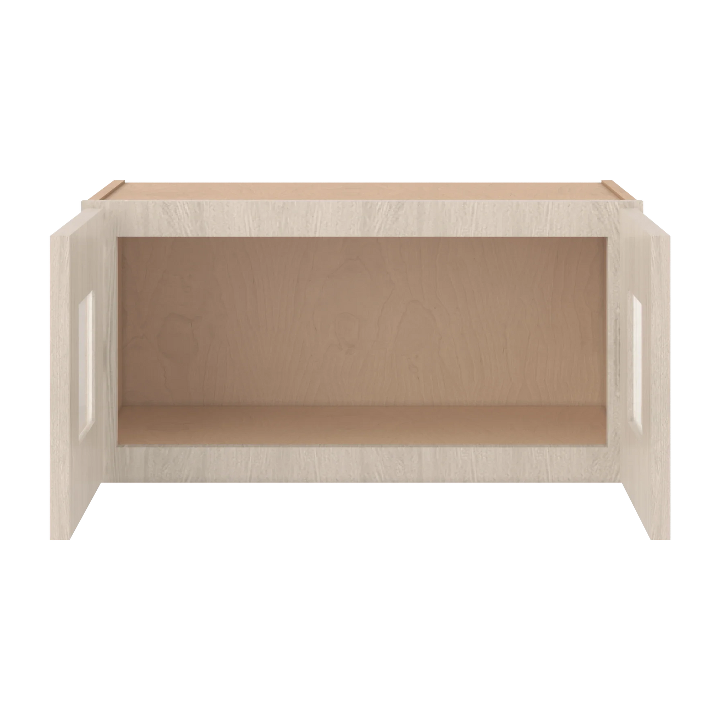 Ivory Elegant Craftsman Shaker W2412GD wall cabinet – open front view, RTA kitchen cabinet
