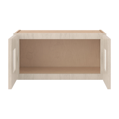 Ivory Elegant Craftsman Shaker W2412GD wall cabinet – open front view, RTA kitchen cabinet