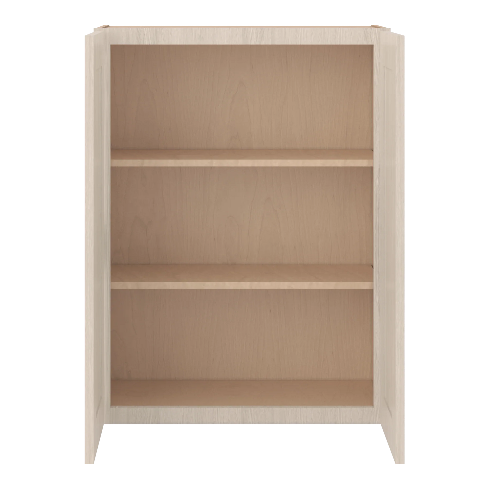 Ivory Elegant Craftsman Shaker W2736 wall cabinet – open front view, RTA kitchen cabinet