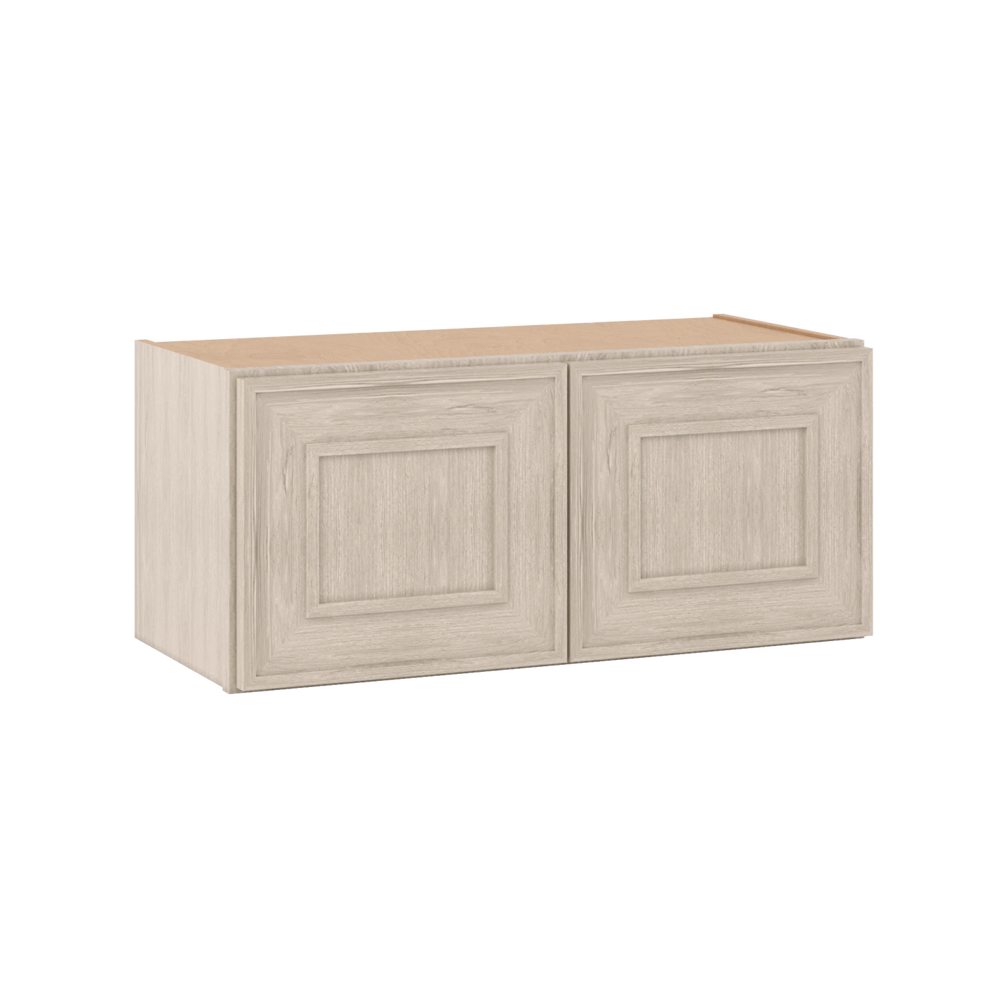 30" Wide Double Door 12", 15", 18", 21"& 24" Tall Bridge Ivory Elegant Craftsman Shaker Wall Cabinet