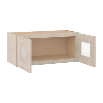 Ivory Elegant Craftsman Shaker W3012GD wall cabinet – open angle view, RTA kitchen cabinet