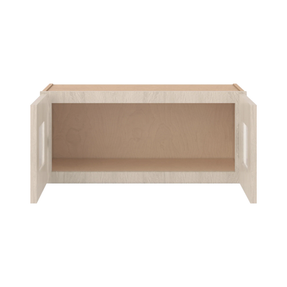 Ivory Elegant Craftsman Shaker W3012GD wall cabinet – open front view, RTA kitchen cabinet