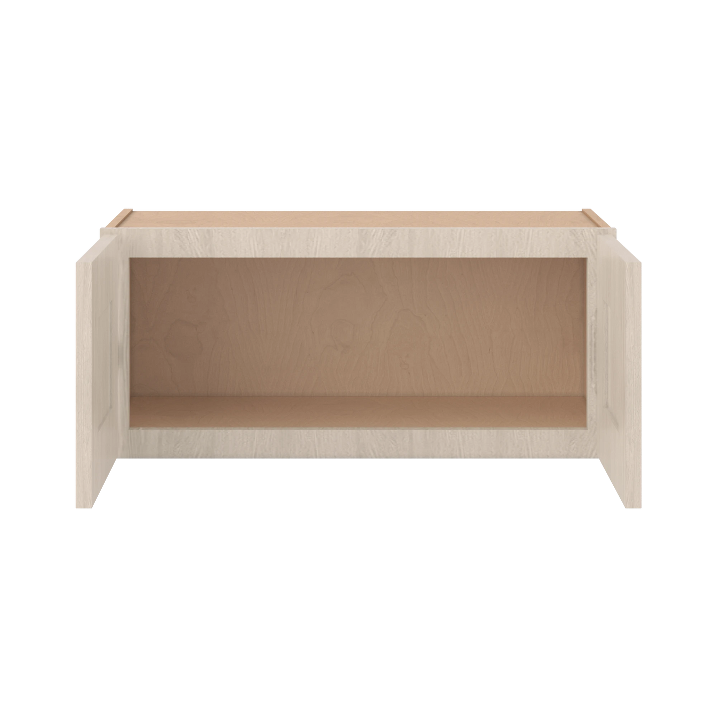 30" Wide Double Door 12", 15", 18", 21"& 24" Tall Bridge Ivory Elegant Craftsman Shaker Wall Cabinet