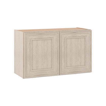 30" Wide Double Door 12", 15", 18", 21"& 24" Tall Bridge Ivory Elegant Craftsman Shaker Wall Cabinet