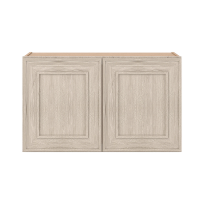 30" Wide Double Door 12", 15", 18", 21"& 24" Tall Bridge Ivory Elegant Craftsman Shaker Wall Cabinet