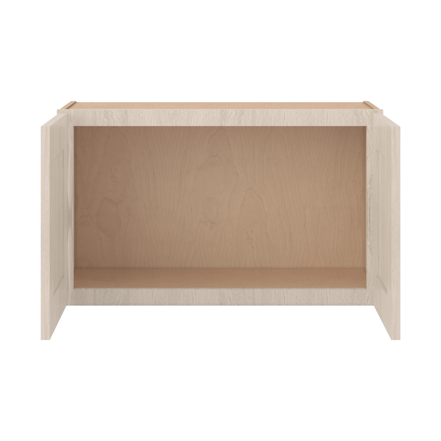 30" Wide Double Door 12", 15", 18", 21"& 24" Tall Bridge Ivory Elegant Craftsman Shaker Wall Cabinet