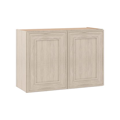 30" Wide Double Door 12", 15", 18", 21"& 24" Tall Bridge Ivory Elegant Craftsman Shaker Wall Cabinet